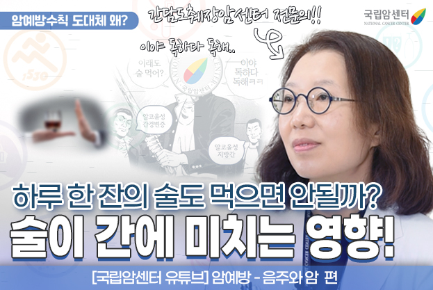 암예방수칙 도대체 왜? 하루 한 잔의 술도 먹으면 안될까? 술이 간에 미치는 영향! [국립암센터 유투브] 암예방-음주와 암 편